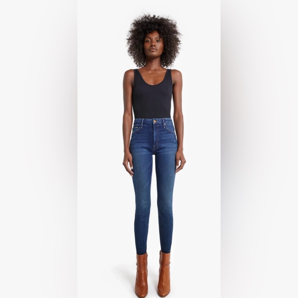 MOTHER High Waisted Looker Skinny Jeans in Until Next Time